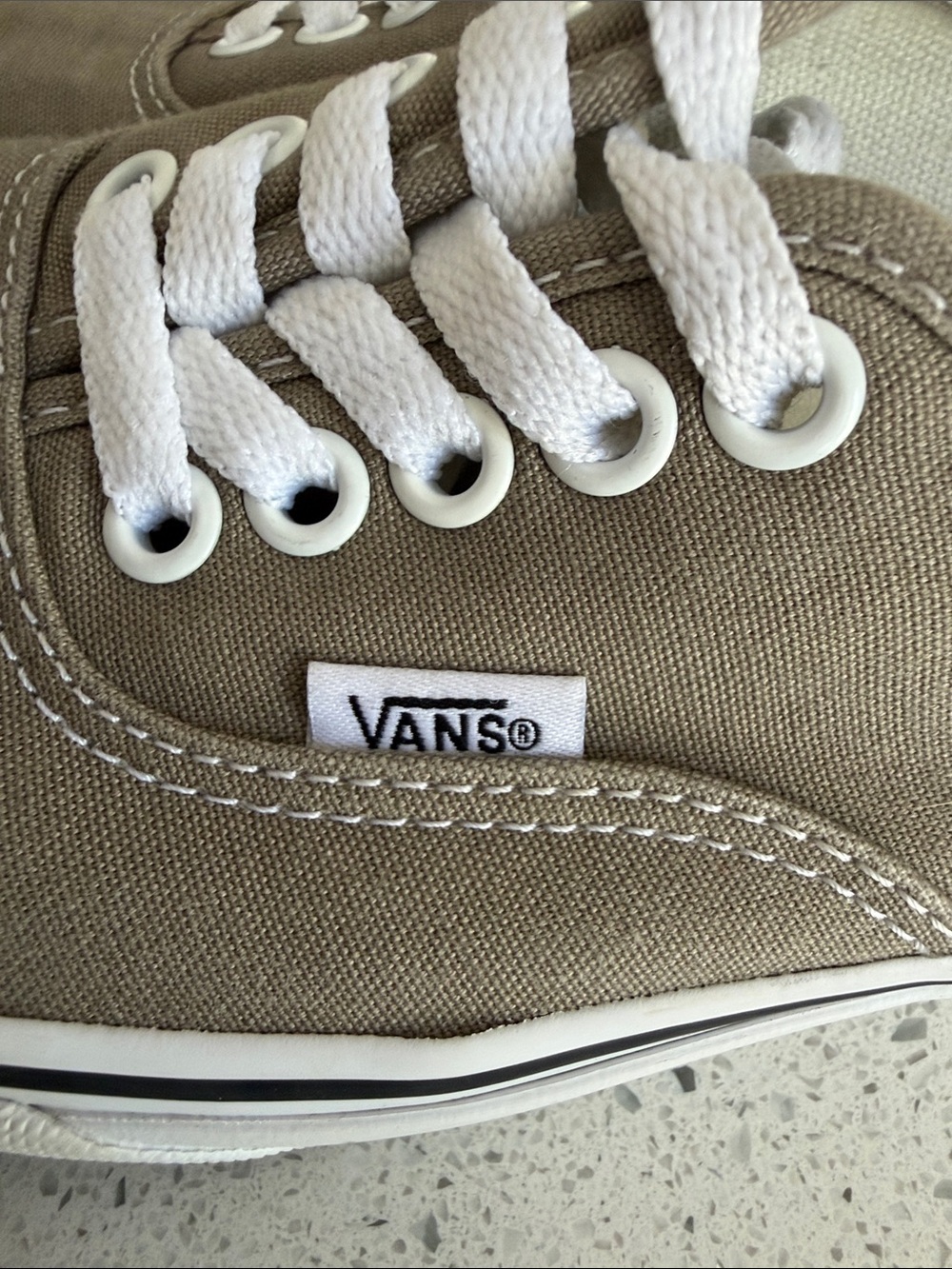 Women’s Vans Canvas Low-Top Sneakers in Khaki and White 8.5 - Picture 7 of 8